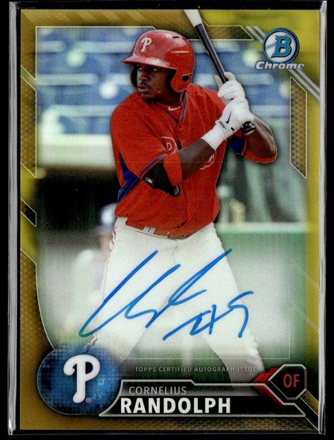 2016 Bowman Chrom Gold Refraktor Cornelius Randolph Auto 49/50