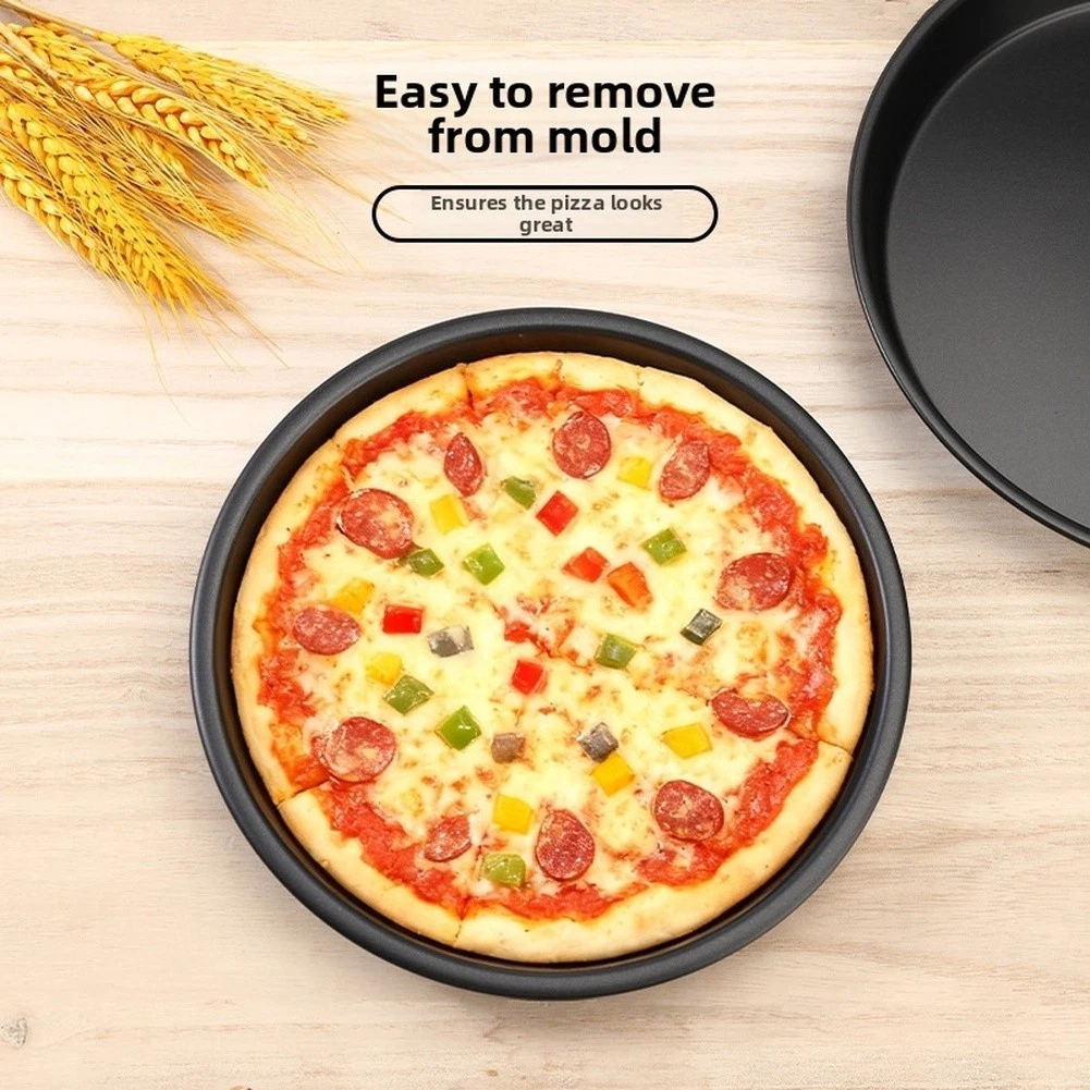 LDXDRU Confezione da 6 teglie per pizza, 30 cm, rotonde, antiaderente, in acciaio al carbonio, teglia da forno per pizza da forno