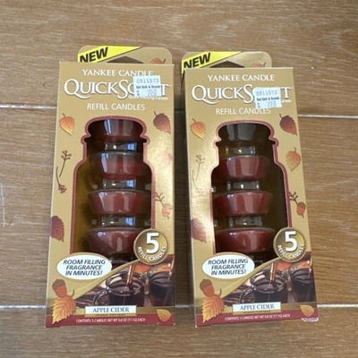 NEW Set Of 2 Yankee Candle QuickScent 5 Refill Candles .6oz Each Apple Cider - Image 1 of 4