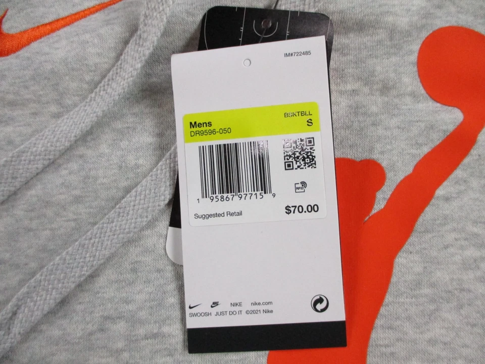 Nike WNBA Sudadera con Capucha Para Hombres Pequeña Gris Naranja Baloncesto Pullover Sudadera DR9596 Foto 4 de 4