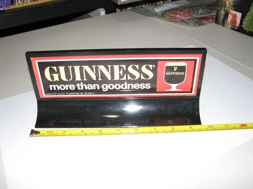 Antique /  Vintage GUINNESS Beer Plastic Bar Top Sign 9.5 X 4 More Than Goodness