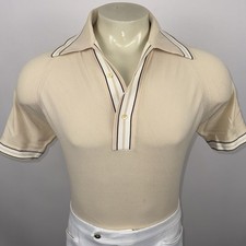 Vintage 60s 70s Knit Shirt Mens Large Beatnik...
