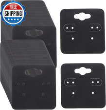 100 Pcs Earring Display Holder Cards 2 Inch Black Earring Hanging Cards Blank...