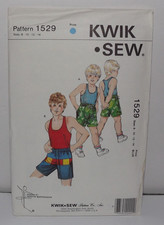 Vtg Kwik Sew Pattern 1529  Boys Tank Top And ...