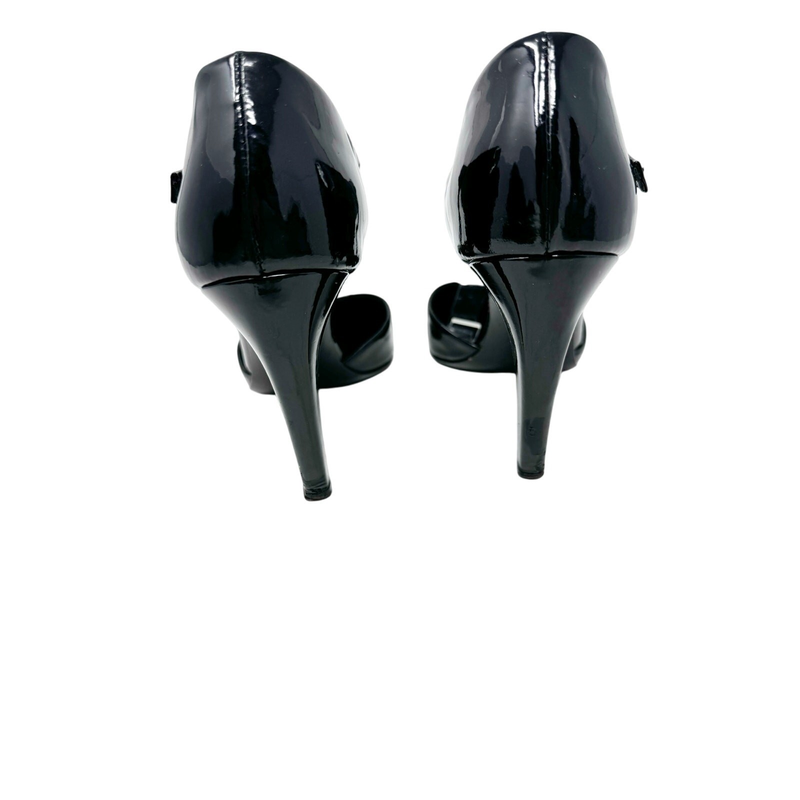 Prada Black Patent Leather T-Strap Metallic Ombre Toe Pumps Heels EU 38.5 thumbnail 7