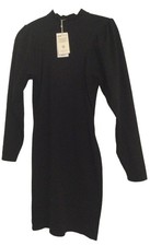 Mango MNG NWT Black Long Sleeve Mockneck Bodycon Dress Womens Size XS