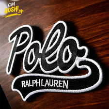 Polo Ralph Black White 5" Size Embroidered Patches Polo Logo Patches Pack of 2