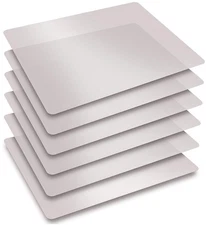 15" x 12" Extra Thick Flexible Frosted Clear Plastic Cutting Mats, Set of 6