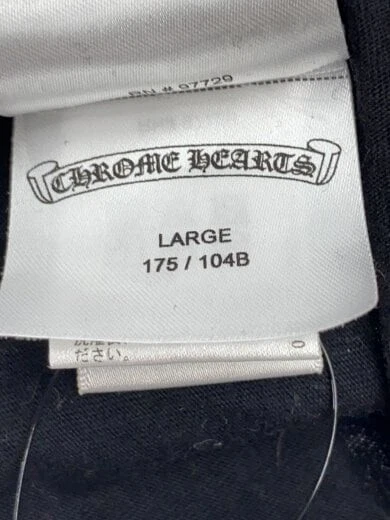 T shirt CHROME HEARTS logo collo inglese L S shirt maniche lunghe L Cotone BLK