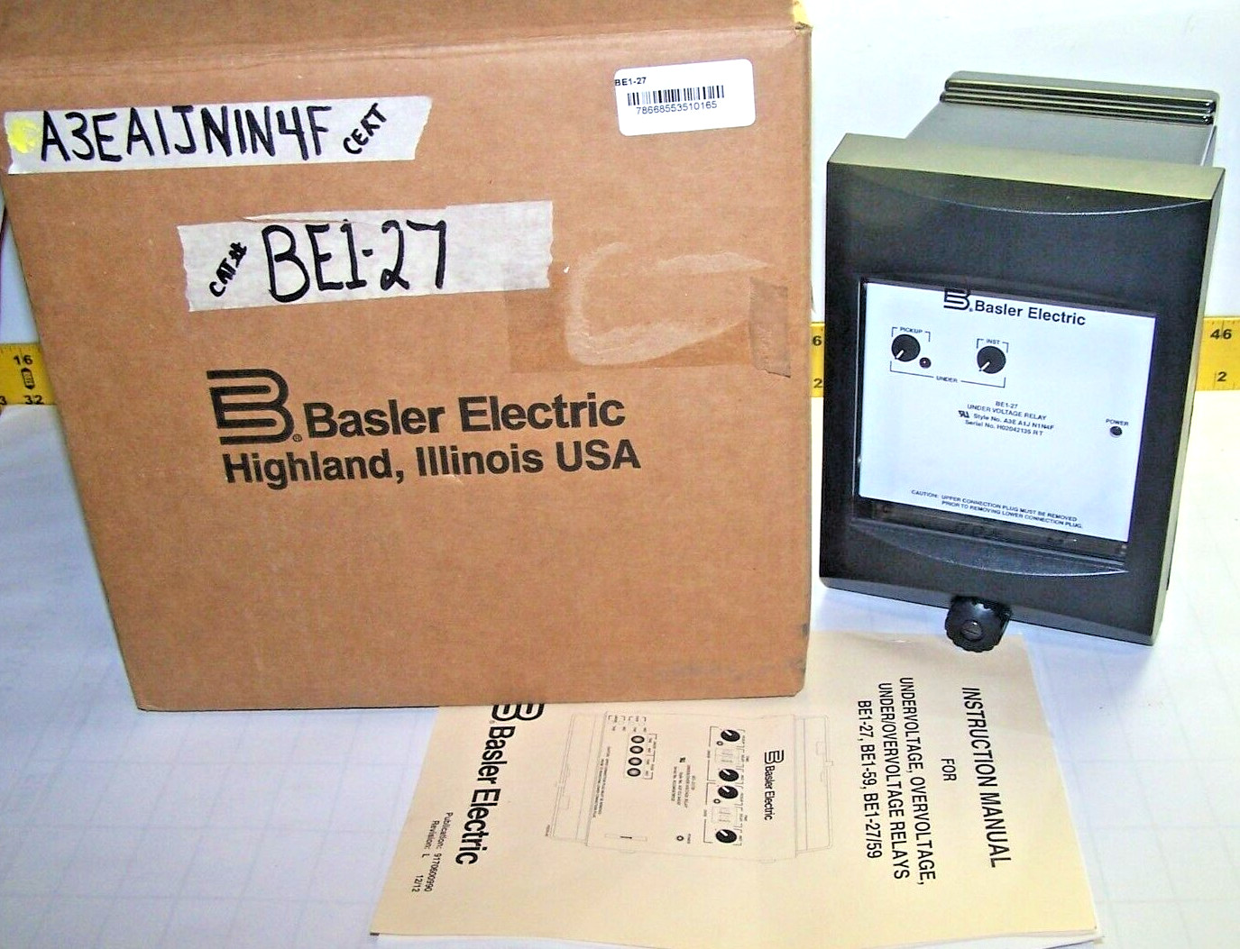 New Basler Under / Over Voltage Relay BE1-27 / A3E A1J N1N4F