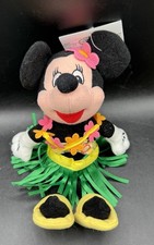 Vtg 1990  s Disney Store Bean Bag Plush - HULA MINNIE Mickey Mouse 9.5  