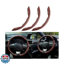 Mandark 3PCS Carbon Fiber Car Steering Wheel Cover, Anti-Skid Leather Vehicle
