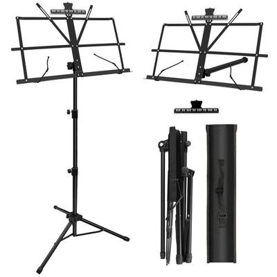DkOvn 1 Pack Music Stand, with Sheet Clip Holder & 1 - Black