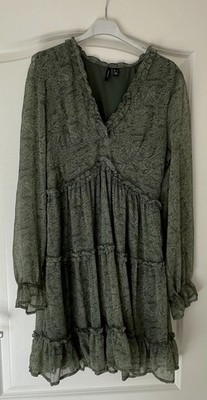 Sommerkleid Damen Vero Moda Größe: L dunkelgrün, Chiffon 