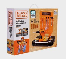 Black  Decker Junior Tabletop Workbench Tool Set Drill Wrench 40pc NIB