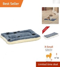Luxury 18-Inch Reversible Paw Print Pet Bed - Washable for Small Dogs  Cats
