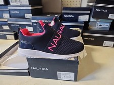 Nautica Canvey Girls Navy Pink waffle Navy Athletic Sneakers Shoes Size 4 00p