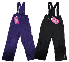 32 Degrees Weatherproof Girls Pants Snow 4 Way Stretch Ski  Purple Black NWT