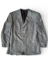 Chester Barrie Savile Row 100 Cashmere Grey Check Blazer Coat Jacket 42L
