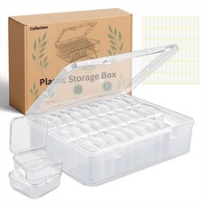 30 Pcs Bead Organizer Box Clear Containers with Labels for Jewelry DIY Crafts