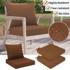 Patio Deep Seating Cushion Set of 2, Outdoor Sofa Seat Back Cushion Waterproof