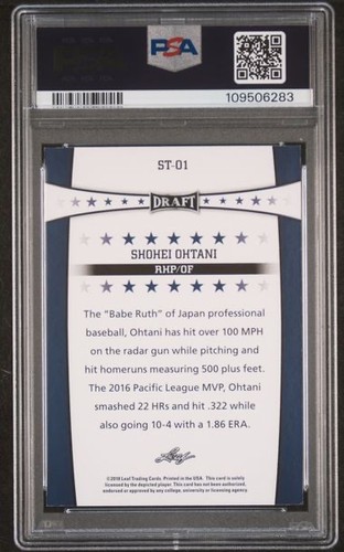 2018 Shohei Ohtani #ST-01 Leaf Draft Stars Gold /100 - Bild 2 von 2