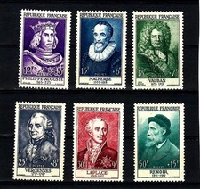 FRANCE série 1955 YT 1027, 1028, 1029, 1030, 1031, 1032 Neufs* et **
