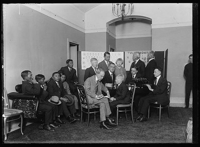 Guna language studies. Reception room at the Willard Hotel, Washington, D.C.