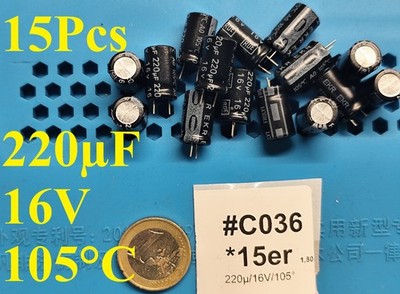 15x Roederstein 220uF 16V 105°C Elektrolyt kondensator Capacitor ROE EKR Elko