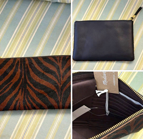Madewell The Pouch Clutch in Zebra Print Calf Hair Leather – New