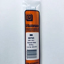 Plastruct 90765 Styrene Rectangle Strip 0.080"x 0.100"x 10" (10)