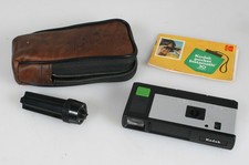 KODAK POCKET INSTAMATIC 30 WITH KODAK MAGICUBE EXTENDER IN BROWN LEATHER CASE