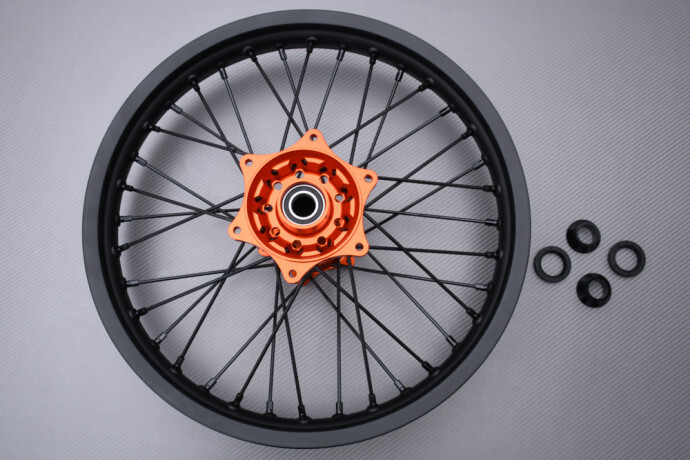 Jante cross complète orange 2.15x19 pour KTM XC 300 de 2013-2014 haute résistance