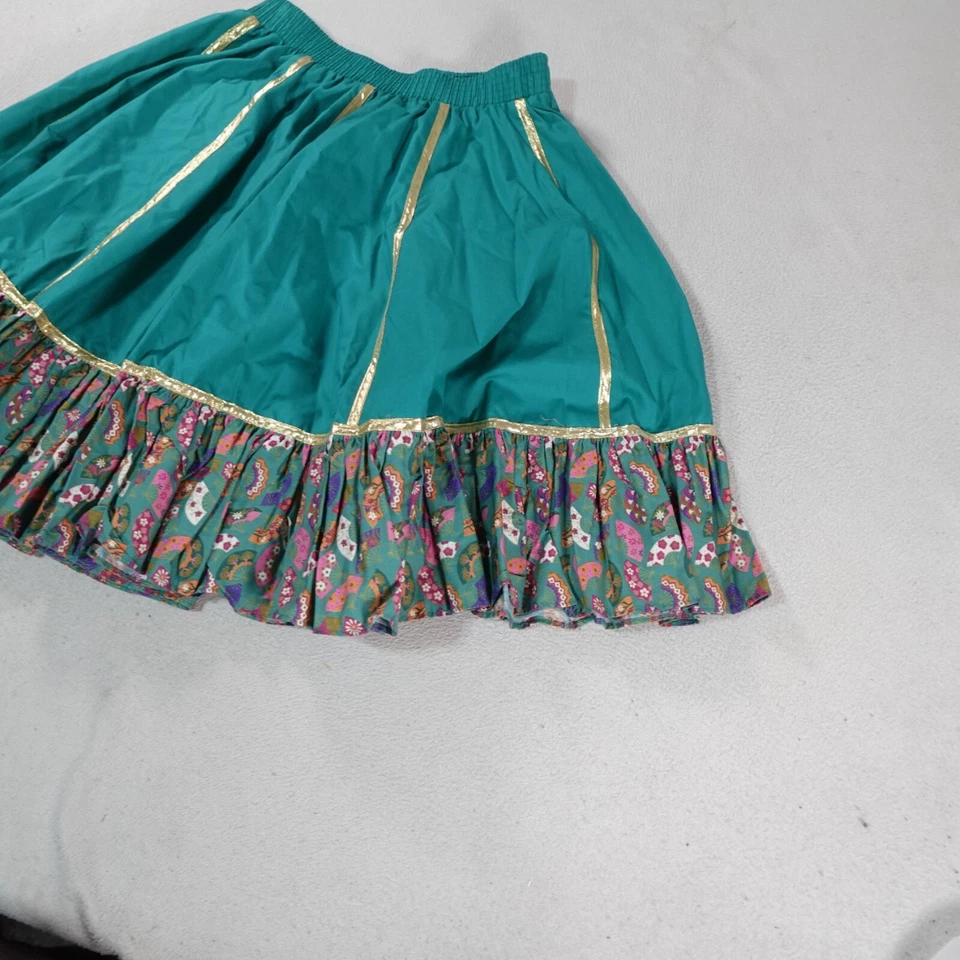 Falda de Baile Cuadrada Vintage Para Mujer Mediana Verde Malco Modos Hoedown Vaquera Foto 2 de 4