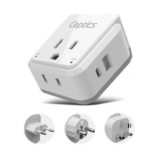 Ceptics European Plug Travel Adapter Use in Germany, Italy, UK -Type E/F ,C ,G
