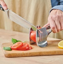 Perfect Slicer Kitchen Tool Aluminium Gripping Tong with Cutting Slicing Guide