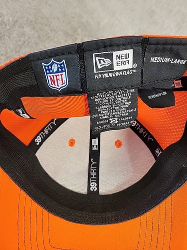 New Era Denver Broncos Hat 39thirty Fitted Ball Cap Medium/Large - Orange NFL - Picture 9 of 10
