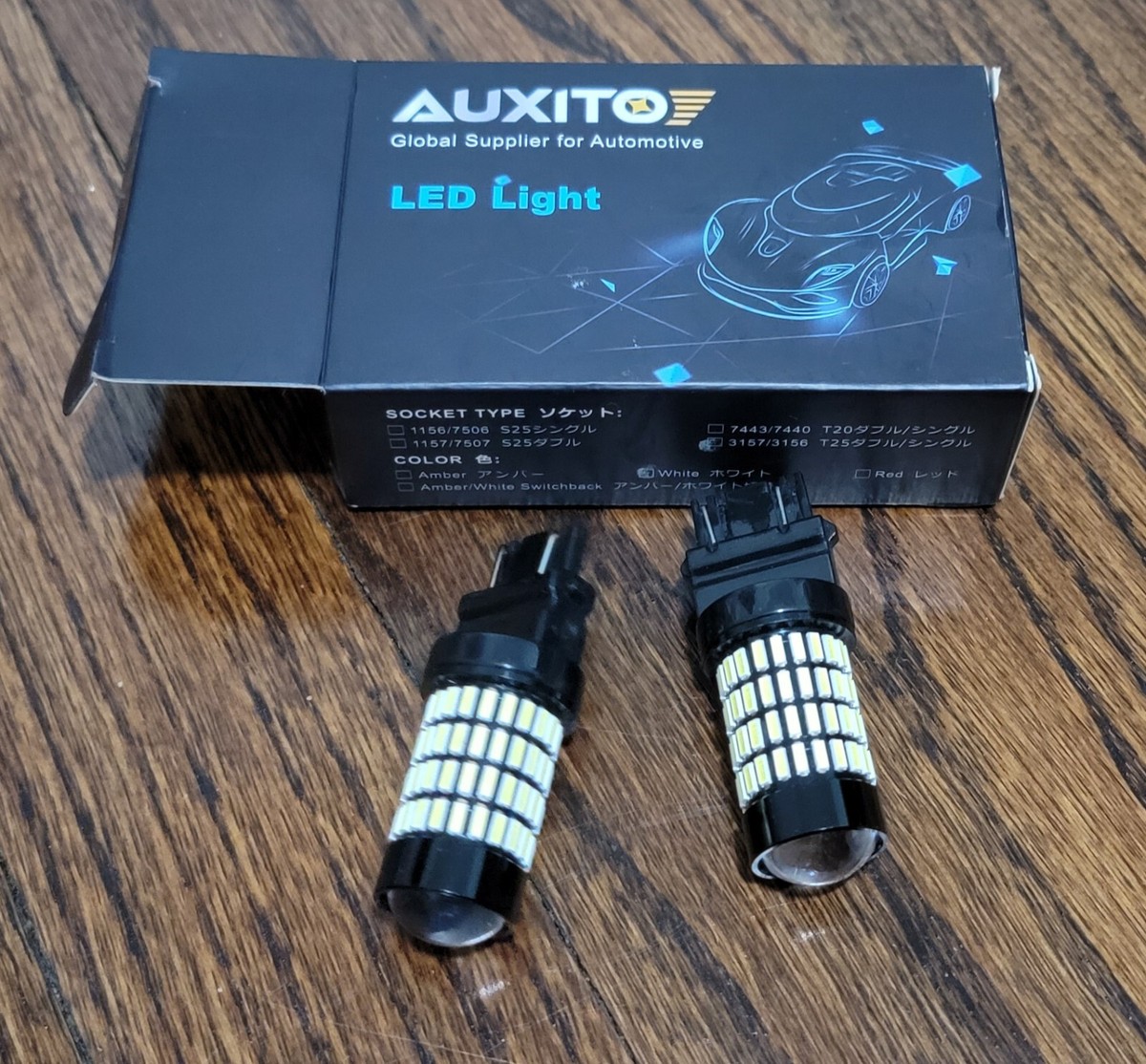2 Lampadine LED AUXITO 3157 CANBUS Per Luce Stop/fanale Posteriore - Bianco Freddo, Antiflicker