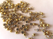 144 Swarovski Rhinestones 24pp Crystal /1 loop brass settings.