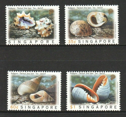 Singapore 1997 Thailand Joint Issue, Sea shells Complete 4V mnh
