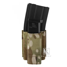 KRYDEX Tactical 5.56 & 9mm Pistol Magazine Pouch Belt MOLLE Compatible MC Camo