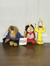 Vintage Walt Disney Store Beauty  The Beast Mini Bean Bag Plush Lot of 3