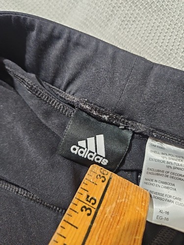 Adidas Pants Youth Girls XL 16 Black Sweatpants Performance 3 Stripe Joggers - Picture 13 of 17