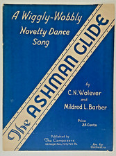 Vintage Sheet Music-1939-The AshMan Glide-Novelty Dance-Piano-Song-Wolever-Barbe