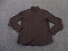 Allsaints Shirt Men S Brown Lightweight Work Business Logo Classic Casual Preppy