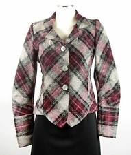 SONIA FORTUNA Firenze Blazer Jacke Tartan Wolle Cotta Wool Tailored I42 D36 F38