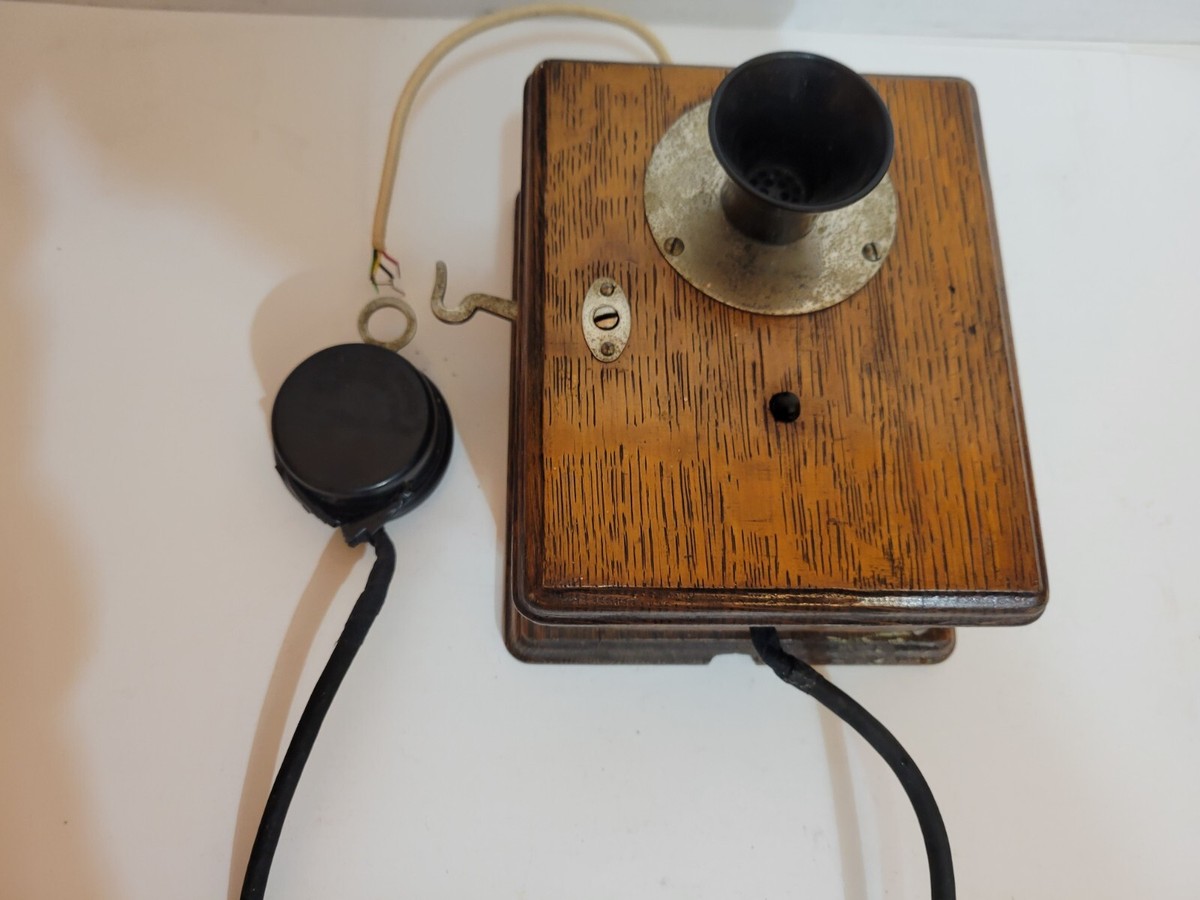 Antique 1910s Western Electric Type 327U Tiny Chrome Bakelite Wood