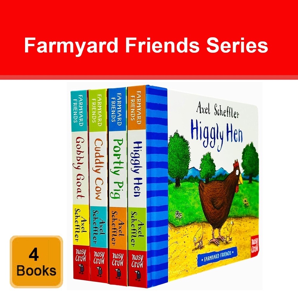 Farmyard Friends Series 4 Books Collection Set by Axel Scheffler Pack Higgly Hen