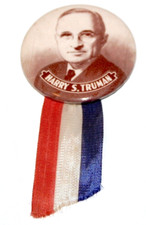 1948 HARRY S. TRUMAN RIBBON campaign pin pinback button political president