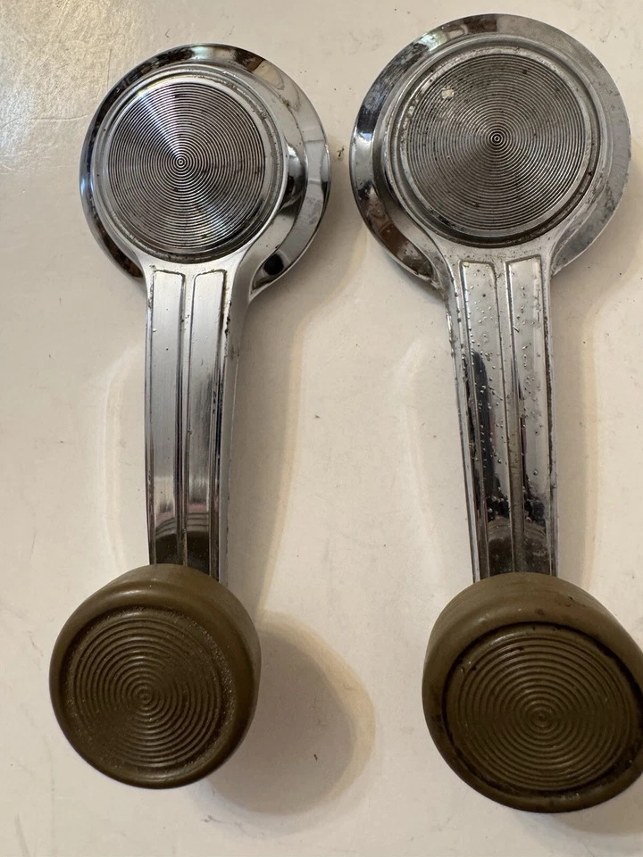 OEM GM 1967 Pontiac GTO Lemans Tempest Set Of 2 Window Crank Handles Dark Saddle - Изображение 2 из 4